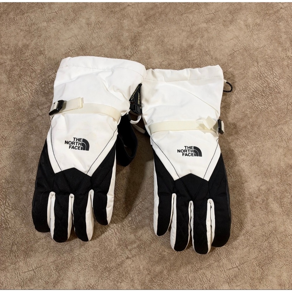 The North Face Womens Ski Snowboard Gloves White Black Gore Tex Size M